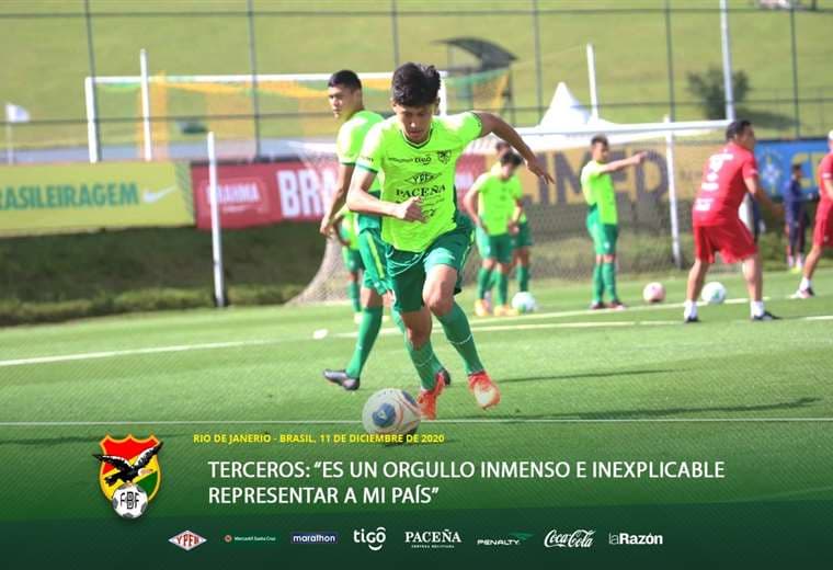 Miguel Terceros, joven volante de 16 años que juega en el Santos de Brasil. Foto: FBF