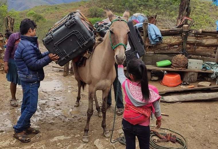 Así se transporta el equipo de empadronamiento en Chuquisaca (Foto: TSE)