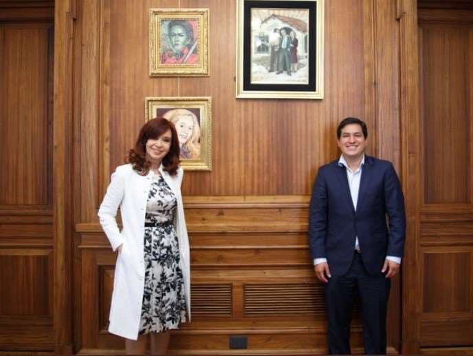 Cristina Kirchner recibió en su despacho a Andrés Aráuz Galarza, candidato a presidente