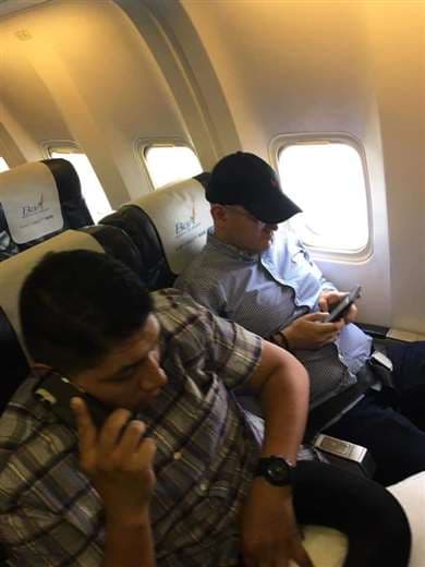 La fotografía de Montes en un vuelo de BoA que circula en las redes