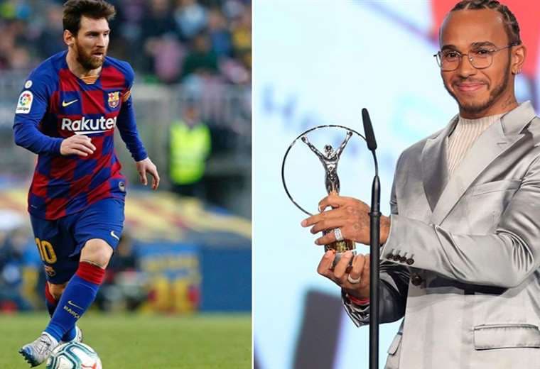 Messi y Hamilton fueron las figuras este lunes en la entrega de los Premios Laureus en Berlín. Foto: Internet
