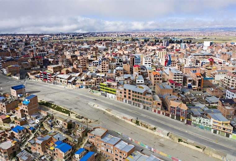 Imagen aérea de la urbe alteña en cuarentena I Foto: APG Noticias.