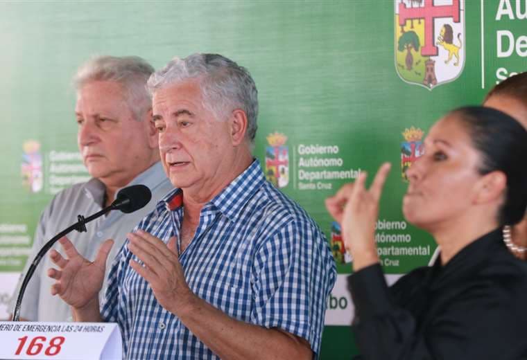 Wilfredo Rojo, ministro de Desarrollo Productivo, en conferencia de prensa este jueves en Santa Cruz. (Foto: Ricardo Montero)