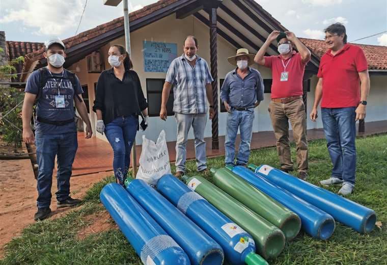 Los ganaderos dotaron de tubos de oxígeno al hospital de Concepción. Foto: Jorge Huanca Dorado