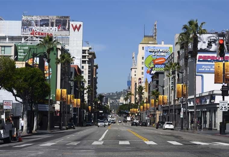 Un Hollywood vacío por la pandemia. Foto AFP
