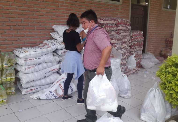 El municipio de Pailón entregó esta semana víveres en Poza Verde