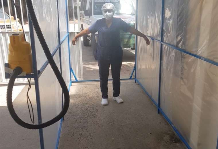 La cámara de desinfección instalada en el hospital Príncipe de Paz (foto: Lorenzo Yopiez)