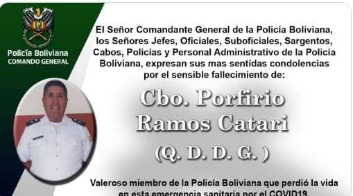 Esta es la publicación de la Policía Boliviana. Foto Policía Boliviana 