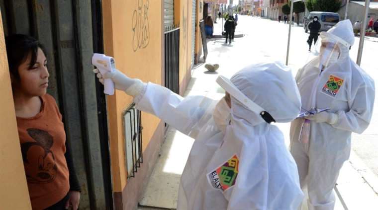 Autoridades activaron un cordón sanitario en El Alto. Foto ABI