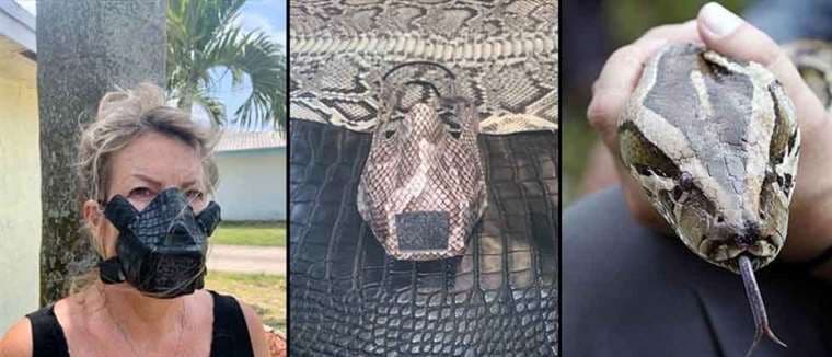 Hombre en EEUU hace mascarillas con piel de iguanas y serpientes pitón