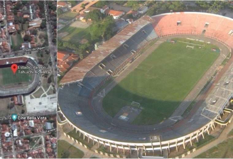 Vista aérea del estadio Ramón 'Tahuichi' Aguilera. Foto: internet