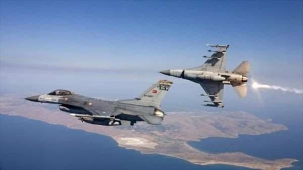 Cazas F-16 de la aviación turca. Foto Internet