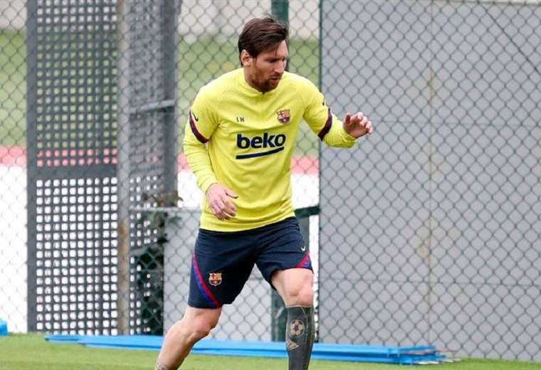 Llamo la atención de los medios españoles que Messi no haya trabajado con el grupo. Foto: Internet 