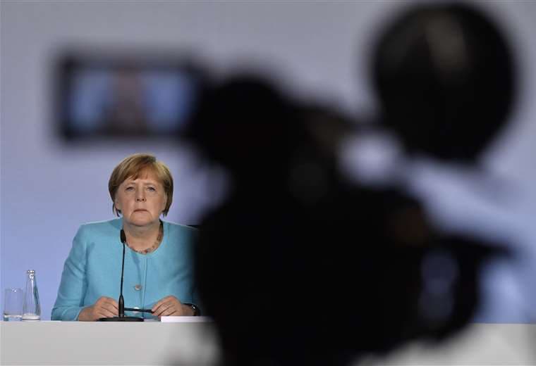 La intervención de Angela Merkel. Foto AFP