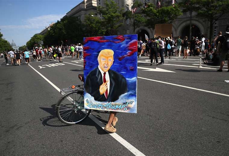 Trump, personaje central en las protestas. Foto AFP