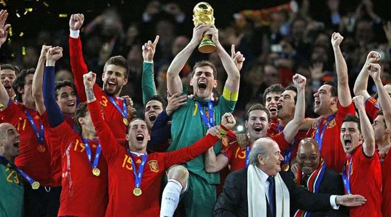 La eufórica celebración de la selección española. Foto: Internet