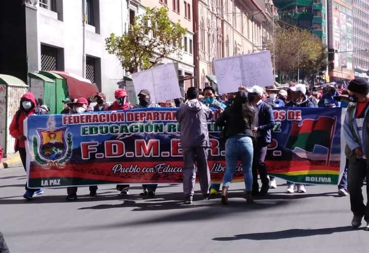 Una de las marchas realizadas en La Paz en anteriores días.