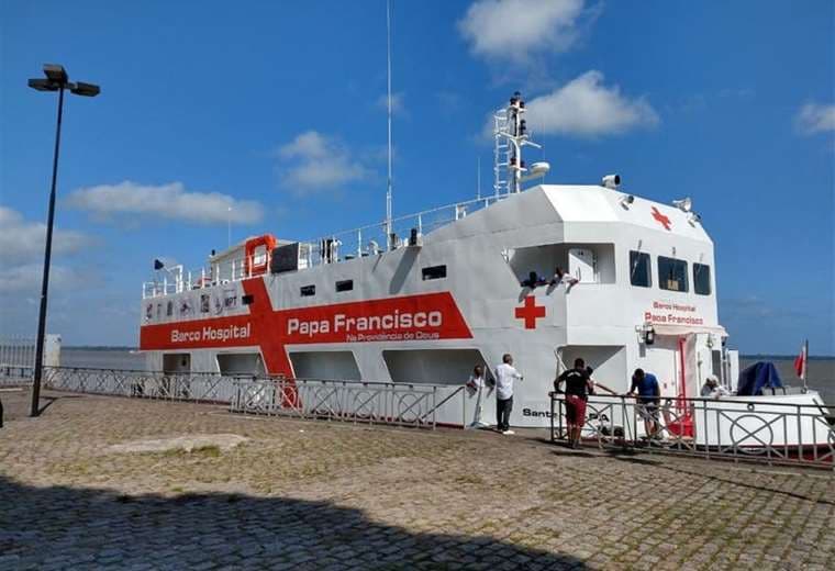 El barco hospital atracado en Belem do Pará. Foto Vaticano News