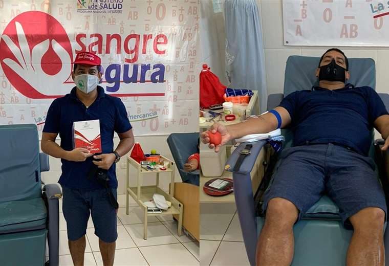 Marcos Rodríguez donando plasma hiperinmune tras superar el coronavirus. Foto: Prensa FBF