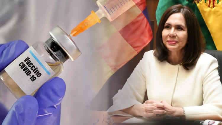 Karen Longaric descarta la fecha de la vacuna en Bolivia