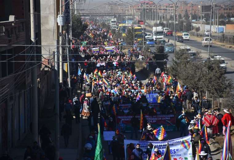 La marcha de la COB y sectores partió de la ciudad de El Alto. Foto: APG Noticias