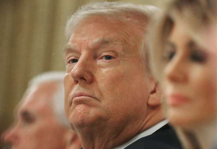 Trump participa de un evento en la Sala Este de la Casa Blanca. Foto AFP