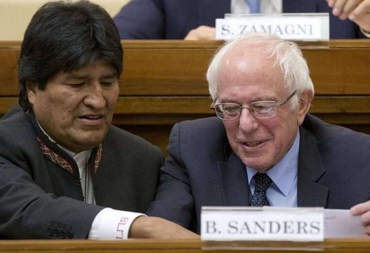 Evo Morales y Bernard Sanders. Archivo