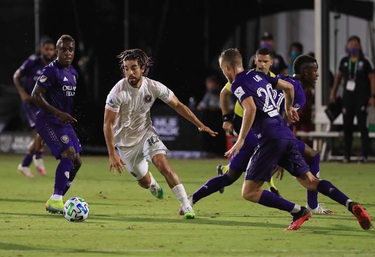 Incidencia del partido que jugaron el miércoles entre el Inter de Miami y Orlando City por el torneo de la MLS. Foto: AFP