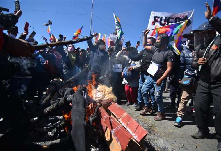 Allegados al MAS protestaron esta semana en El Alto. APG Noticias