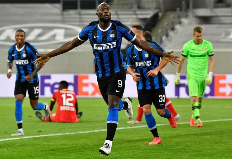 El festejo del delantero belga Romelu Lukaku, del Inter de Milán. Foto: AFP
