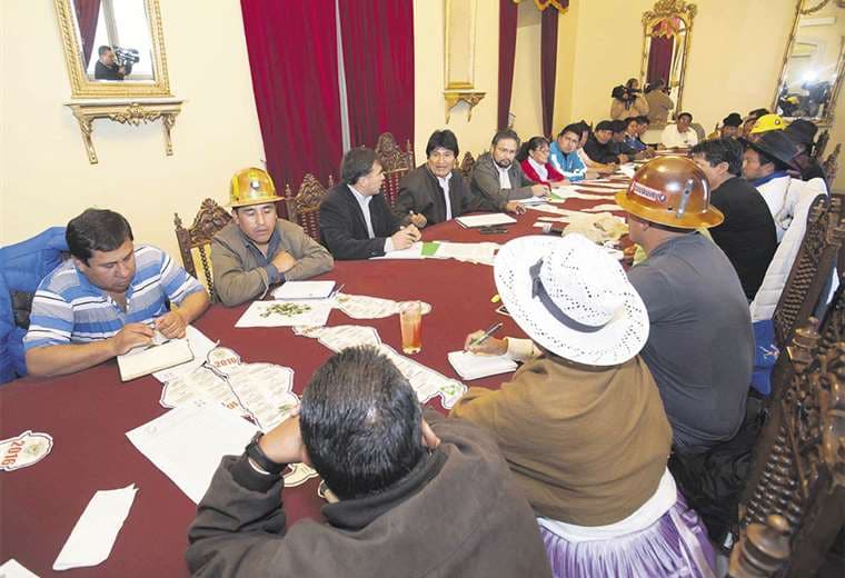Otros tiempos, cuando Evo Morales lideraba los sectores. Foto: Archivo