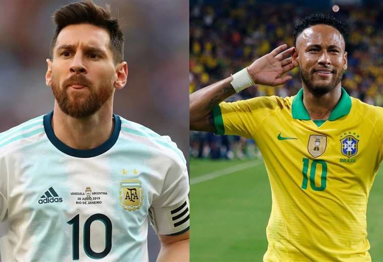 Messi y Neymar son las figuras de Argentina y Brasil, respectivamente. Foto: Internet