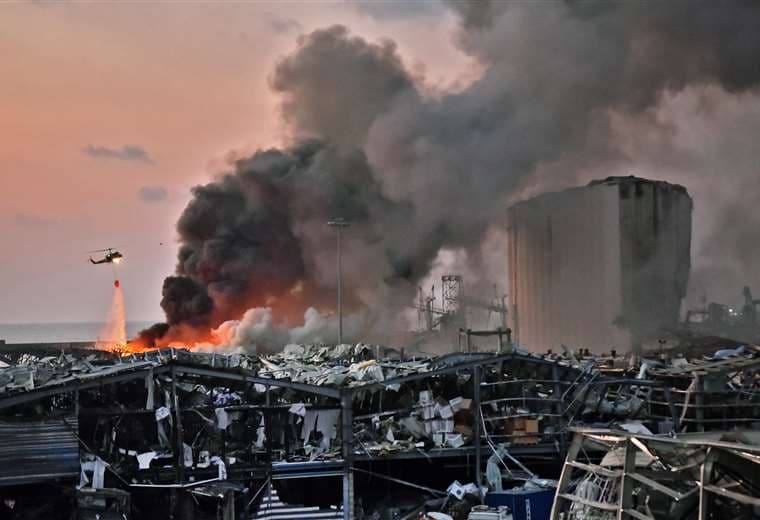 El lugar de la explosión. Foto AFP