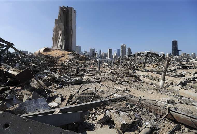 Devastación por la explosión. Foto AFP