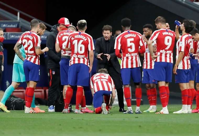 Los jugadores del Atlético de Madrid durante un partido. Foto: Marca.com