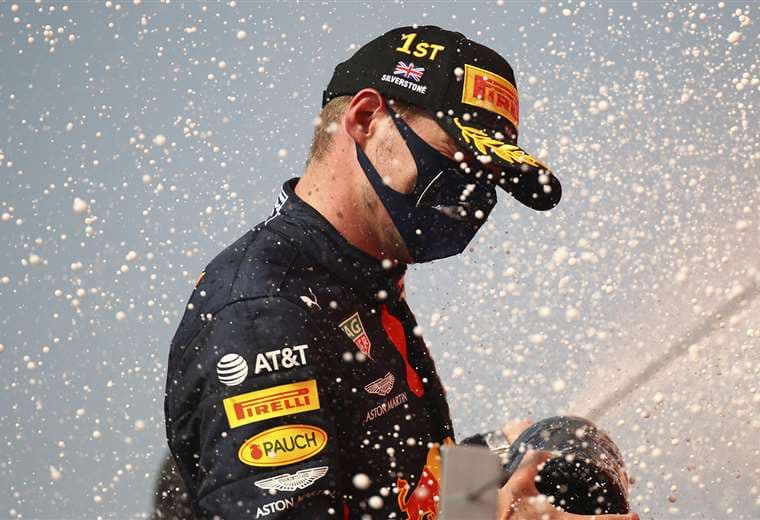 Max Verstappen celebrando su victoria. Foto: AFP