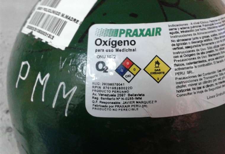 Detalle de un tanque de oxígeno medicinal/Foto Internet 