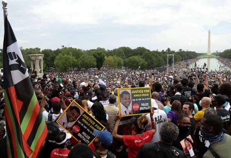 Protesta contra el racismo en Washington el viernes pasado. Foto AFP
