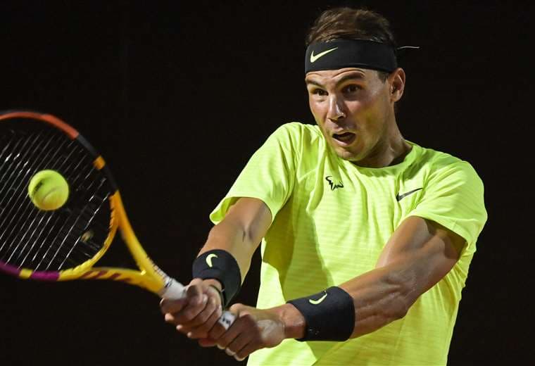 Rafael Nadal, tenista español que participa en el Master de Roma. Foto. AFP