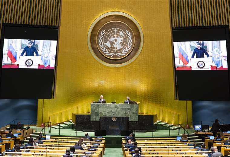 Maduro en su intervención ante la ONU (Foto: AFP)