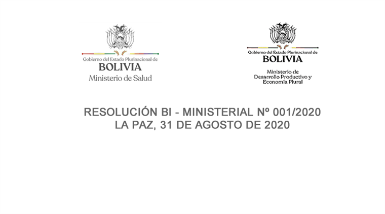 RESOLUCIÓN BI - MINISTERIAL Nº 001/2020