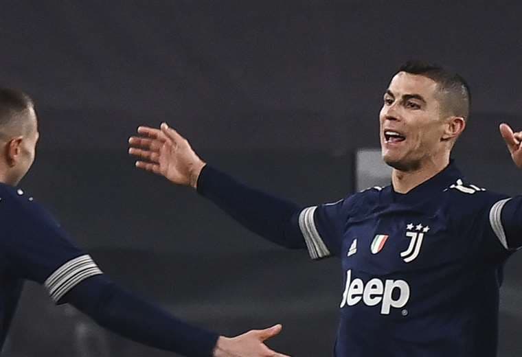 Cristiano celebrando el tercer gol de la Juventus. Foto: AFP