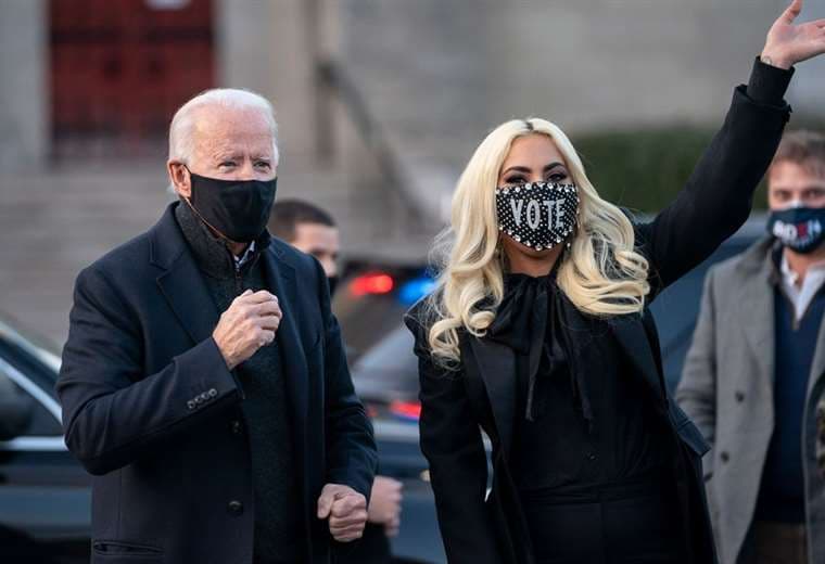 Lady Gaga hizo campaña a favor de la elección de Joe Biden