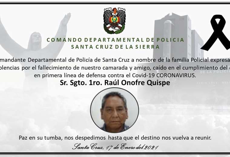 Condolencia del policía Raúl Onofre