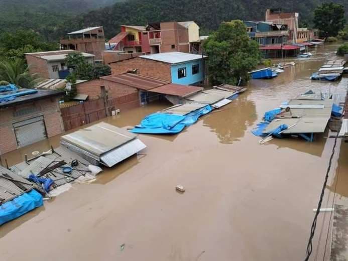 Inundación en Tipuani | Foto: Bolivia TV
