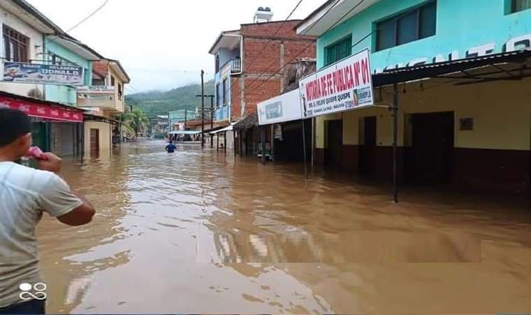 Guanay y otros municipios paceños se han visto anegados por el agua