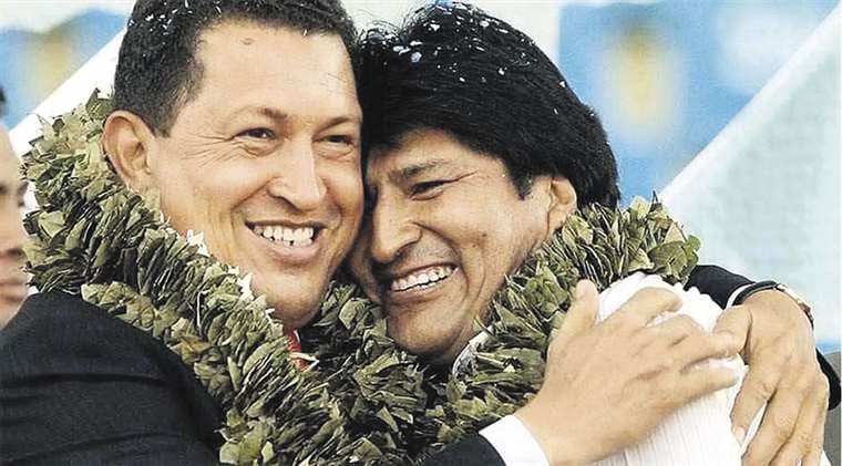 El expresidente junto a Chávez