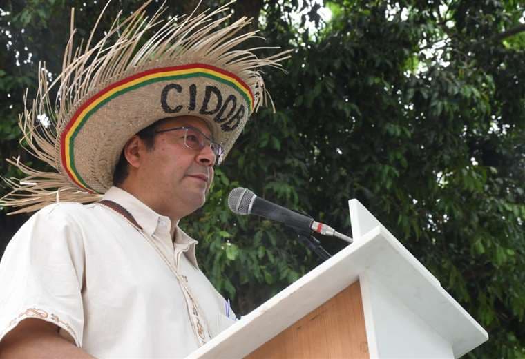 El presidente Luis Arce en el aniversario de la Cidob. Foto: ABI
