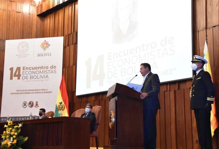 El presidente Luis Arce estuvo en el Encuentro de Economistas del BCB