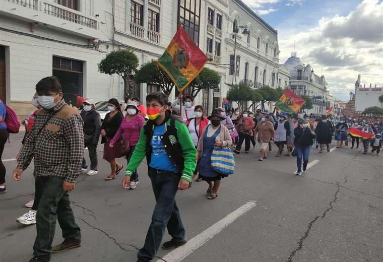 Masiva marcha en contra de la Ley 1386 en Sucre. Foto: Wilian Zolá 